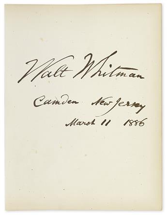 (ALBUM.) Autograph album containing over 50 items Signed, or Signed and Inscribed, by 19th-century American writers, artists, and other